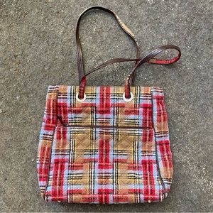 Vera Bradley One Size Womens Plaid Quilted Double Handle Shoulder Hand bag